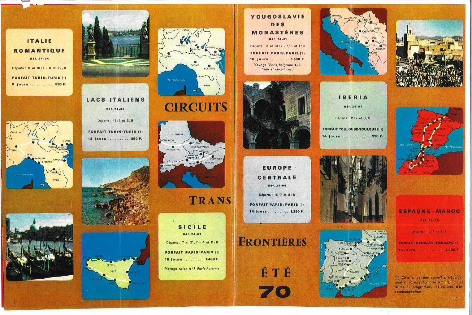 Affiche promotionnelle des "circuits transfrontaliers" de l'été 70, archives Arts et Vie